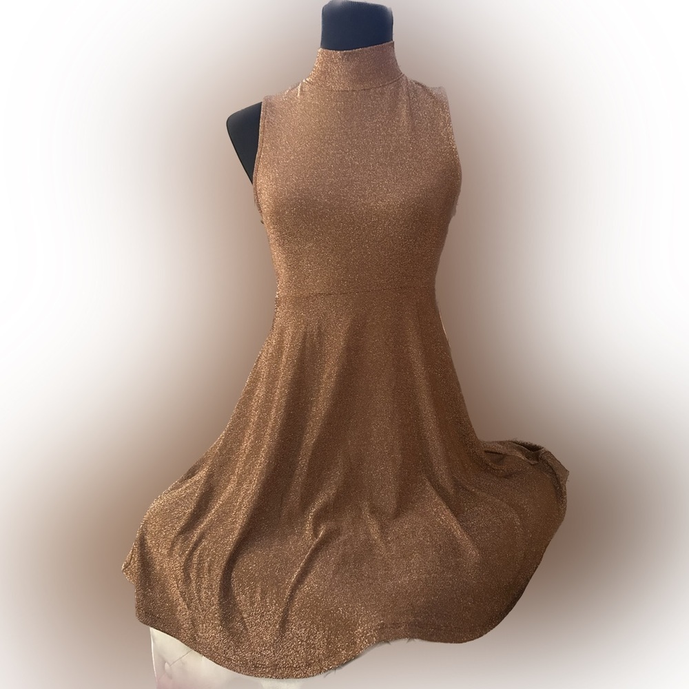 $15 Christmas sale New Wild Fable copper mock turtleneck flowing mini dress S